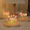 1pc DIY Tulip Night Lamp, Handmade Flower Table Lamp